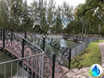 Строительство пруда из габионов в парке